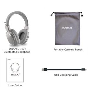 Sodo 1004 Draadloze Hoofdtelefoon Opvouwbaar Bluetooth-Compatibel 5.0 Stereo Headset Bedrade Draadloze Hoofdtelefoon Met Mic Ondersteuning Tf Card