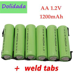 100% Originele 1.2V Aa Batterij 1.2V Oplaadbare Batterij, 1200Mah, Aa Nimh, met Soldeerpennen, Diy Elektrische Tandenborstel Scheerapparaat
