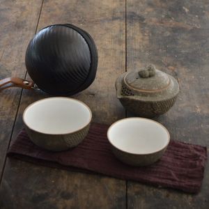 LUWU keramische theepotten gaiwan met 2 cups draagbare reizen kantoor thee set drinkware