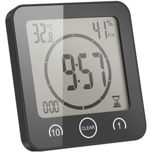 Touch Control Thermometer Hygrometer Waterdichte Kok Timer met Alarm LCD Digitale Badkamer Klok
