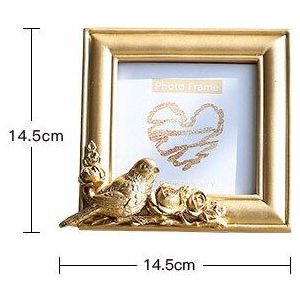 Luxe Reliëf Fotolijsten Gold Familie Foto Houder Hars Vogel Bloem Frames Voor Foto 'S Home Fotowand Decor Accessoires