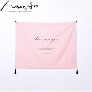 Brief Nordic Tapestry Roze Grijs Katoen Minimalistische Home Decoration Wall Art Moderne Home Decoratie Slaapkamer Woonkamer Decoratio