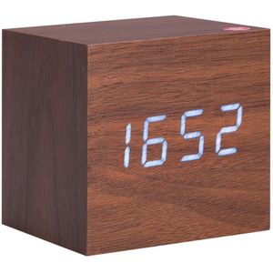 Mode Moderne Houten Hout Digitale Led Desk Wekker Thermometer Timer Kalender