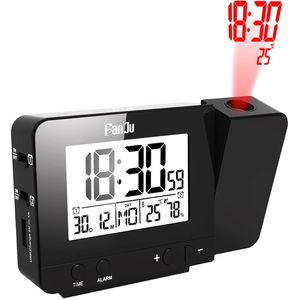 LED Alarm Clock Digital Date Snooze Function Backlight Projector Projection Desk Table Clock Wake up FM Radio Time Projection