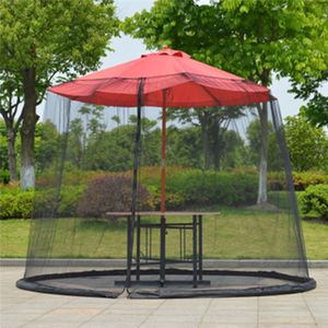 Wit Outdoor Patio Schaduw Parasol Gaas Terras Tafel Paraplu Tuin Dek Meubels Rits Mesh Klamboe