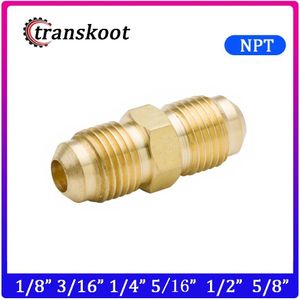 1/8 "3/16" 1/4 "5/16" 3/8 "1/2" 5/8 "Flare Air Gas Snelkoppeling Messing buis Slang Fitting SAE 45 Graden Unie