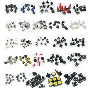 25 Types/lot Diverse Micro Drukknop Tact Switch Reset Mini Leaf Switch SMD DIP 2*4 3*6 4*4 6*6