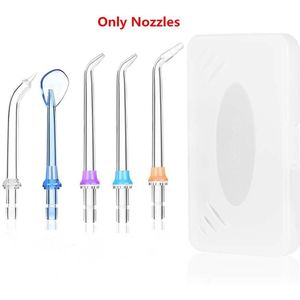 5x Vervangbare Draagbare Water Flosser Jet Tips Nozzles Sets Voor Tandheelkundige Monddouche Dental Water Floss Tanden Cleaner Met Doos