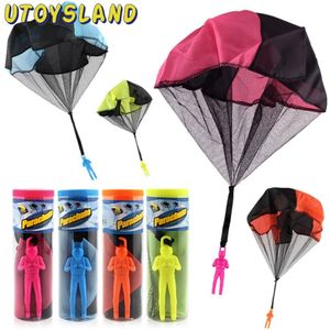 1/2 Pc Mini Hand Gooien Parachute Outdoor Sport Fly Kids Toy Spelen Soldaat Parachute Fun Vliegende Educatief Speelgoed voor Kinderen