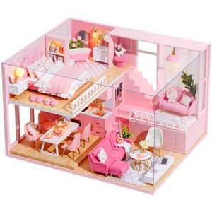 Cutebee Diy Poppenhuis Houten Poppenhuizen Miniatuur Poppenhuis Meubels Kit Speelgoed Voor Kinderen Jaar Kerstcadeau Casa L30
