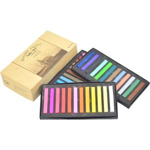 12/24/36/48 Colors Chalk Easy Use Painting Chalk Set Stick Toner Hair Dye Students Bright Color Drawing Line Soft Pastel