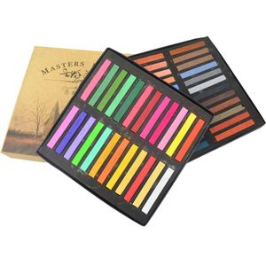12/24/36/48 Colors Chalk Easy Use Painting Chalk Set Stick Toner Hair Dye Students Bright Color Drawing Line Soft Pastel