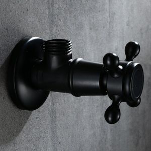 Zwart Hoekstopkraan Antiek Messing Wall Mount Hoekstopkraan Voor Wc Universele Stop Water Driehoek Klep Voor Kraan En Toilet