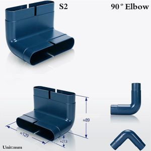 Vloerverwarming Platte Luchtkanaal Air Valve ABS Plastic Platte Ovale Tubing Elbow Adapter voor Huishoudelijke Commerciële HVAC Verse Lucht Systemen
