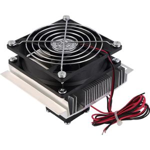 12V 6A Thermo-elektrische Peltier Koeling Cooler Fan Cooling System Kit 6W (Zwart Zilver)
