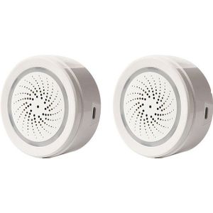 Smart Wireless 2.4Ghz Wifi Sirene Alarm Sensor, Ingebouwde Temp. En Hum. Sensor,Tuya Smart Leven Gratis App Compatibel Ios &amp; Android