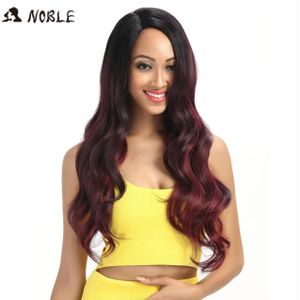 Noble Haar Kant Voor ombre blonde Pruik 28 inch Lange golvende rode afro-amerikaanse Synthetische Pruiken Voor Zwarte Vrouwen 2 KLEUR Gratis