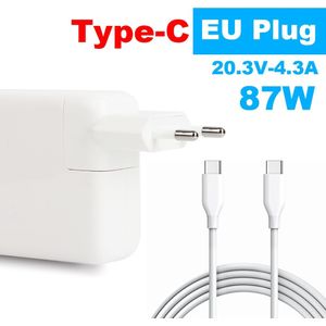 Type-C Lader 87W USB-C Power Adapter Voor Macbook Pro 15 Inch A1706 A1707 A1708 A1719 Eu plug