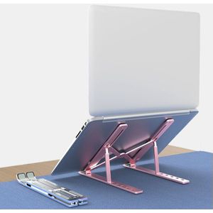 Zilveren Laptop Stand Aluminium Desktop Hoogte Lifting Verhogen Radiator Draagbare Folding Base (Zes Hoek Verstelbare)