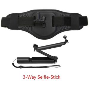 Terug Bar Taille Band + 3-Way Grip/Selfie-Stok Uitbreiding Monopod Voor Insta360 Een R/X Gopro Hero 9 8 Max 7 6 5 4 3 Black Dji Osmo