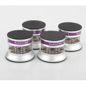 4 Stuks Zilver Aluminium Lente Luidsprekers Spikes Isolatie Stand Voor Hifi Versterker/Luidspreker/Draaitafel/Speler