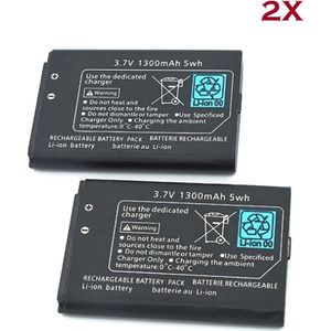 2 Stuks 3.7V Batterij Pack Voor Nintendo 2DS 3DS 1300Mah Oplaadbare Lithium-Ion Batterijen Met Gereedschap