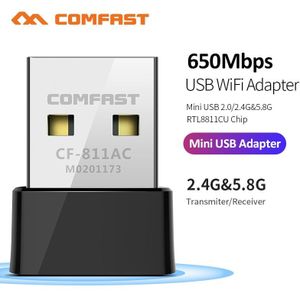 Comfast CF-811AC 650Mbs Usb Draadloze 2.4G & 5G Wifi Adapter Hoge Snelheid Netwerkkaart RTL8811 Dual Band 802.11 ac Antenne Voor Laptop