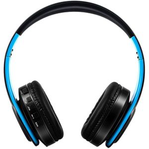 Headset Bluetooth Headset Opvouwbare Trendy Sport Card Fm Draadloze Headset Zwart + Blauw