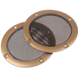 2 Stuks Speaker Netto Cover Hoogwaardig Goud Zilver Mesh Behuizing Plastic Frame Beschermende Grille Cirkel Luidspreker Accessoires 3 inch