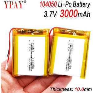1/2/4 Stuks 3.7 V Volt 3000 Mah Oplaadbare Batterij 104050 Li-Ion Polymeer Li Po Batterijen Voor solar Lamp Power Bank Radio Gps