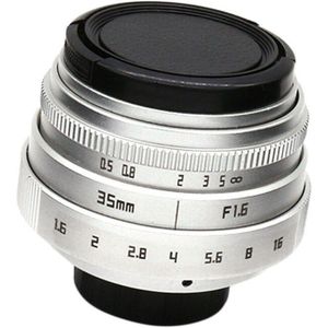 35Mm F1.6 C Mount Camera Lens Met Adapter Ring Voor Panasonic Olympus