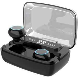 M11 Headset Bluetooth 5.0 Oortelefoon Leds Digtal Display Draadloos Aanraken Controle Headset Met Microfoon Sport Waterdichte Hoofdtelefoon