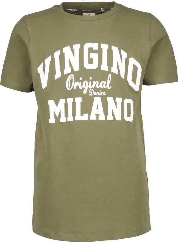 Vingino T-shirt met Logo Army Groen