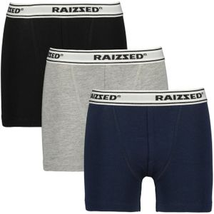 Raizzed Boxershort Nora - set van 3 Zwart/Grijs Melange/D.blauw