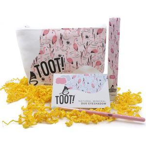 TOOT! Natuurlijke Kinder Make-up Set - Flamingo - Duo Oogschaduw, Kwast, Tasje