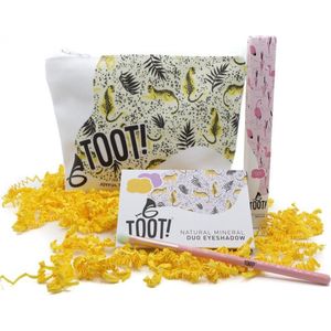 TOOT! Natuurlijke Kinder Make-up Set - Cheetah - Duo Oogschaduw, Kwast, Tasje