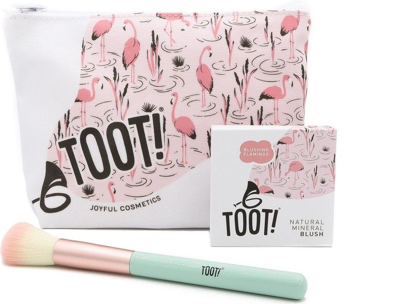 TOOT! Blushing Flamingo Blush Bag Set - Roze - Kinder make up - Tiener make up - Vegan