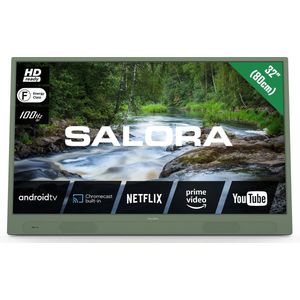 Salora - LANGATON32MG - Draadloze TV met 4uurs Accu - Kleur Army Green - Google, Android, Chromecast en WiFi