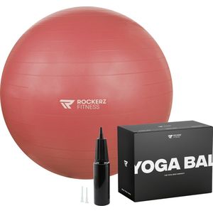 Rockerz Yoga bal inclusief pomp - Fitness bal - Zwangerschapsbal - 65 cm - 1150g - Stevig & duurzaam - Hoogste kwaliteit - Rose Gold