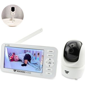 Rockerz Home Babyfoon - Babyfoon met camera - 5 inch FULL HD - Met flexibele standaard - Veilige privé verbinding - Op afstand bestuurbaar