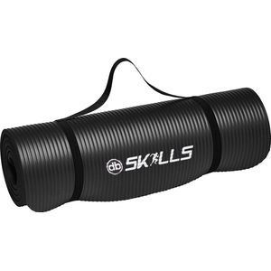 db SKILLS Fitnessmat zwart nu met gratis draagriem- Anti slip - sportmat -yogamat extra dik 183 cm 61 cm 1.5 dik
