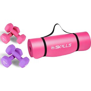 Barbie Fitness pakket - yogamat / fitnessmat - 1KG dumbbel set en 2KG dumbbell set