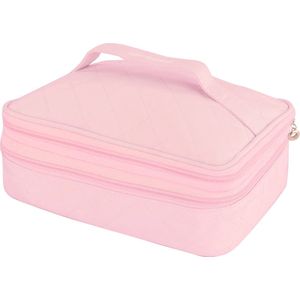 Boozyshop ® Make up tasje - Toilettas Dames - Make up koffer - Beautycase - Met handige vakjes - Roze - Makeup Case - Verrassend veel ruimte