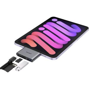 Everytech - Smart Type-c kaartlezer met geheugenslot - Spacegrijs