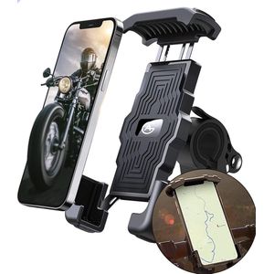 AG 150 Universele Telefoonhouder Fiets - Extreem sterk - 360 graden rotatie - Ook voor Scooter en Motor - Zwart- Anti shock & Vibratie ontwerp - Fietshouder voor smartphones - telefoon - gsm houder fiets - iphone - Hoogste kwaliteit