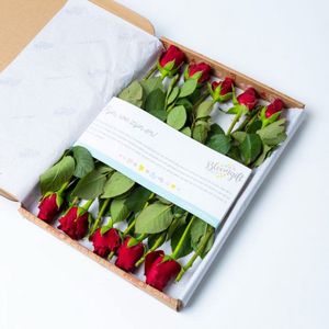 BloomGift | Brievenbus bloemen | Rode rozen | 10 stelen | Vers van de Kweker | Liefde cadeau