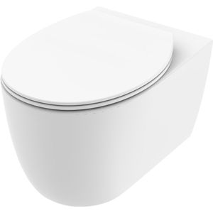 Viidako – Paskii Toiletpot – Mat Wit – Design - Rimless – INCLUSIEF Softclose zitting – Quick release - Hangend/zwevend toilet