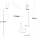 Keuken Kraan Landelijk | Klassieke uitloop | Geborsteld RVS | KK24LBRVS