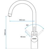 Kokend water kraan | Gun Metal Zwart | 3 in 1 pakket | KWK3-1RGM-3PAK