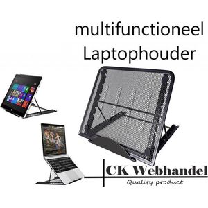 Universele Ergonomische Laptop Standaard 10-17’’inch - Laptop Houder - Tablet Houder/Standaard - Geschikt voor Macbook/Laptops/IPad/Tablets/Notebook/E-Reader - Tablet standaard voor Thuiswerken en op Kantoor - Laptop steun - Boekenstandaard - Zwart